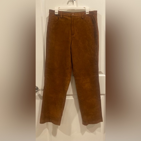 NWOT - Nordstrom Straight Leg, Genuine Suede Pants - Picture 6 of 9